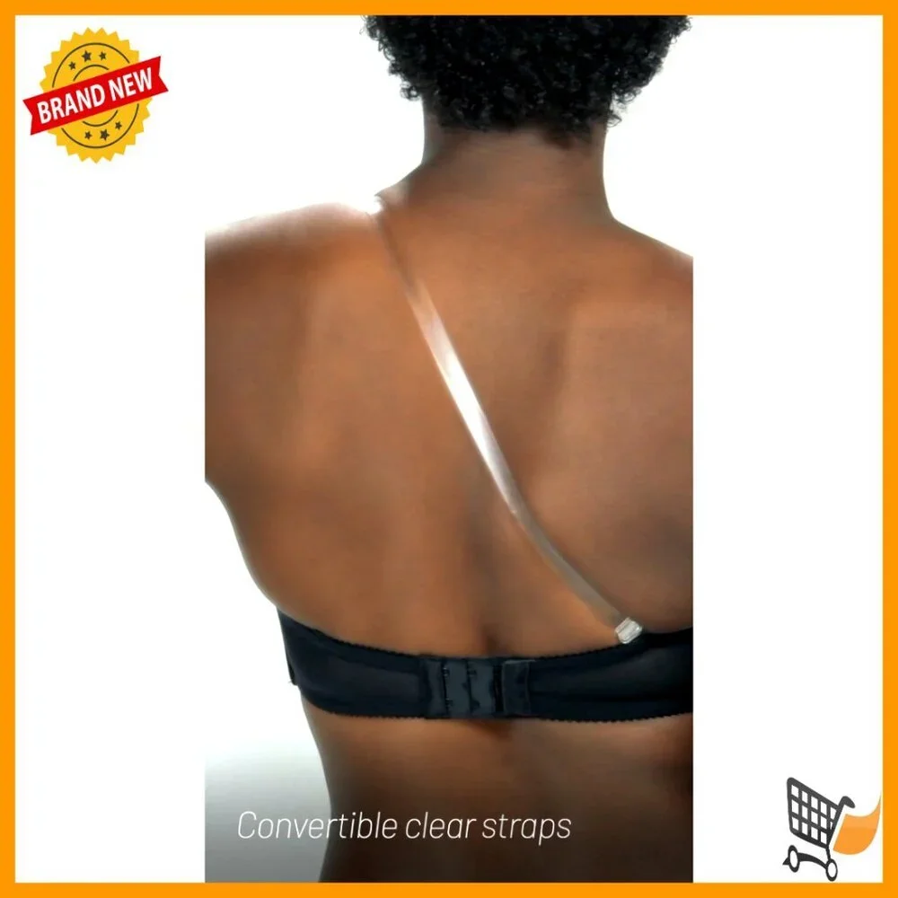 Strapless Push Up Bra with Gel Touch Pads, Convertible Straps, Smooth Under